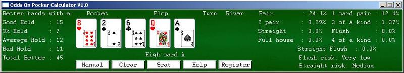 Odds On Texas Hold em Calculator Screenshot
